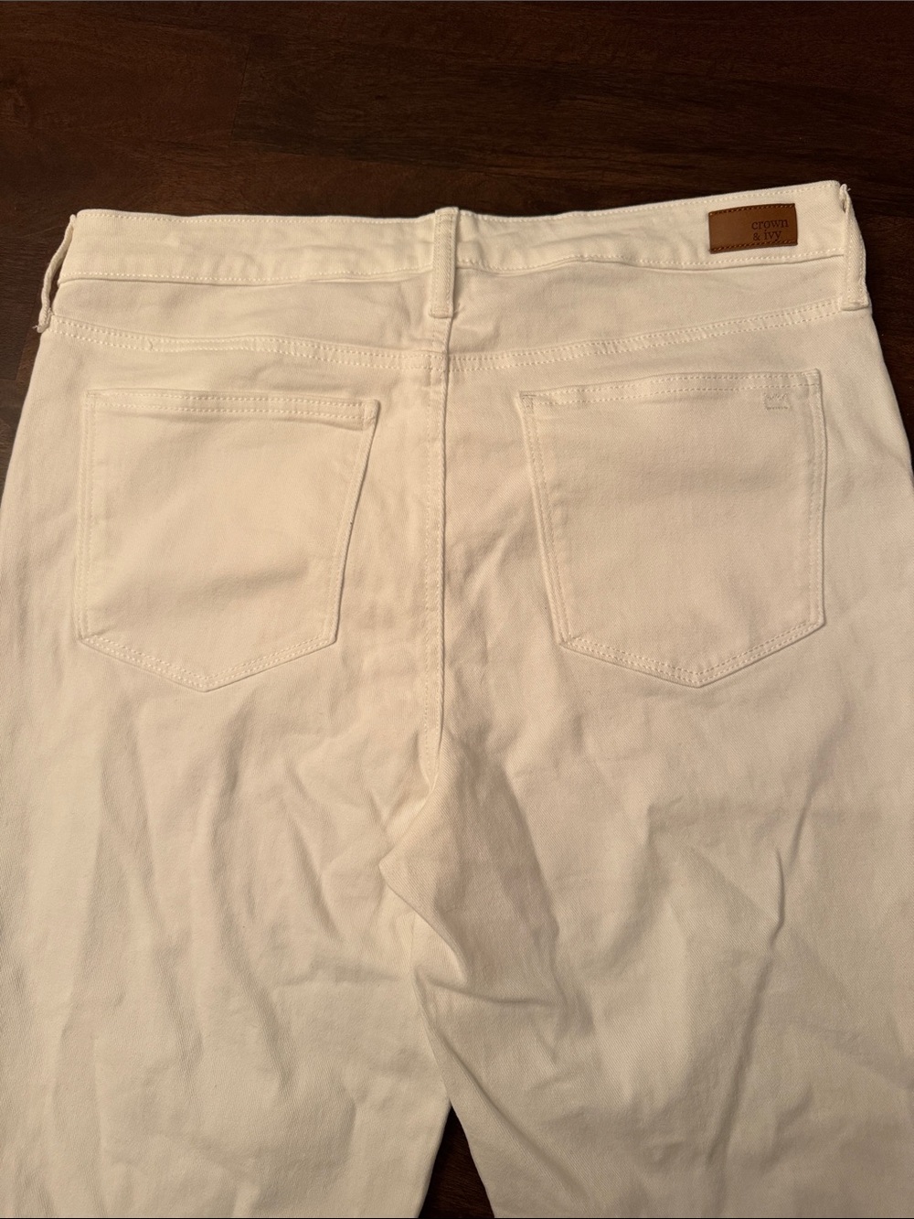 Crown & Ivy Off White Vintage Bootcut Cotton Blend Jeans - Picture 4 of 12